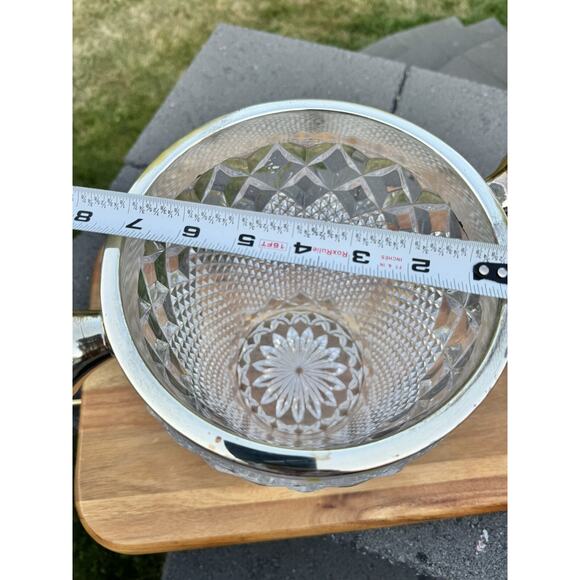 1950s VSL Art Deco Cut Crystal and Champagne Bucket Belgium 9.5” Heavy 9.6 Lb - Picture 8 of 11